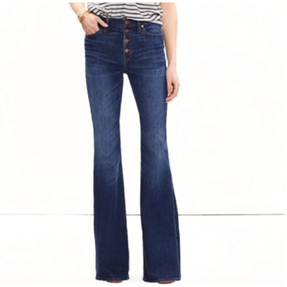 Madewell Flea Market Flare High Rise Button Up Jeans Size 31 Blue